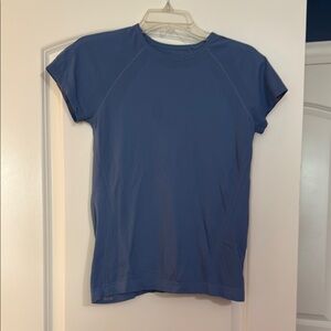 Blue Fitted Cap Sleeve T-Shirt